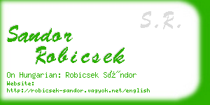 sandor robicsek business card